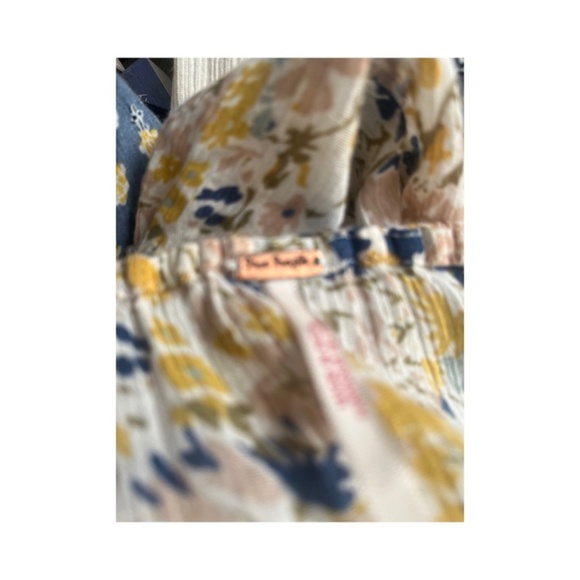 Free People Boho Ruffle Hem Flowy Babydoll Tunic Beachy Floral Top - Picture 3 of 7